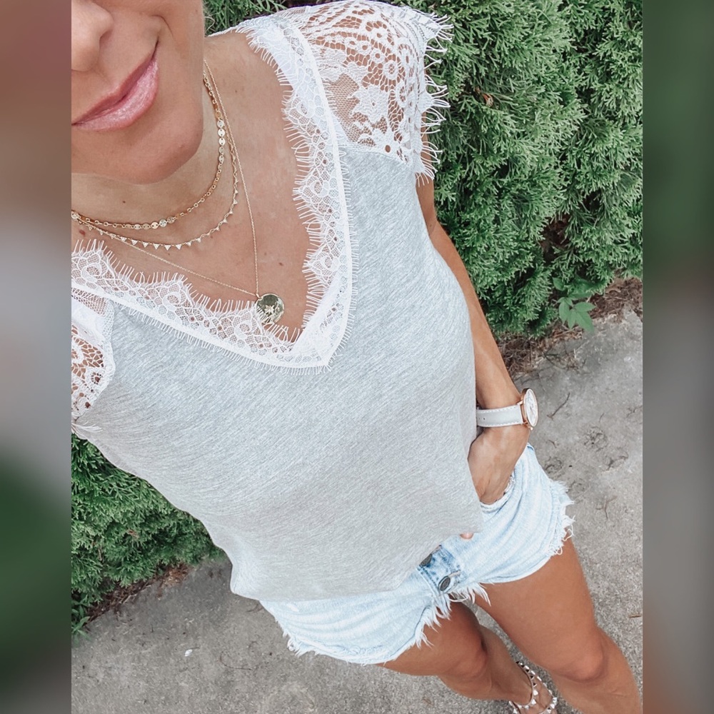 Lace-Sleeve Top